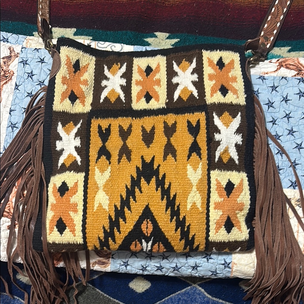 American Darling Southwestern Crossbody Bag - Brown, Tan, Black, White, Orange